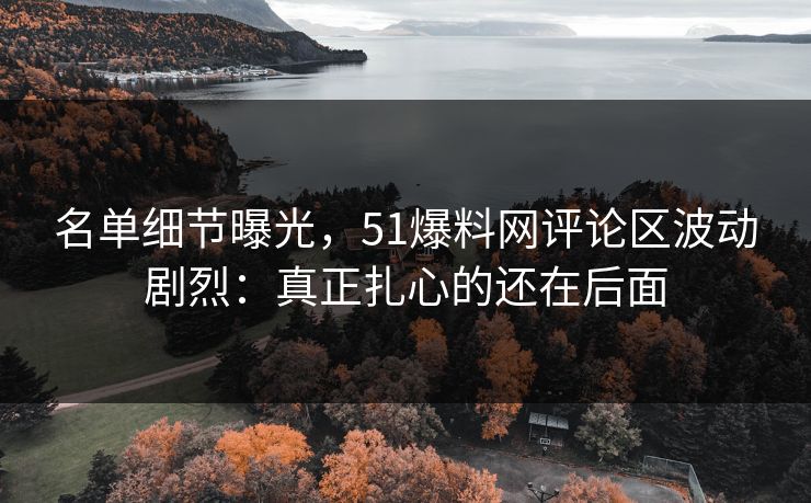 名单细节曝光，51爆料网评论区波动剧烈：真正扎心的还在后面